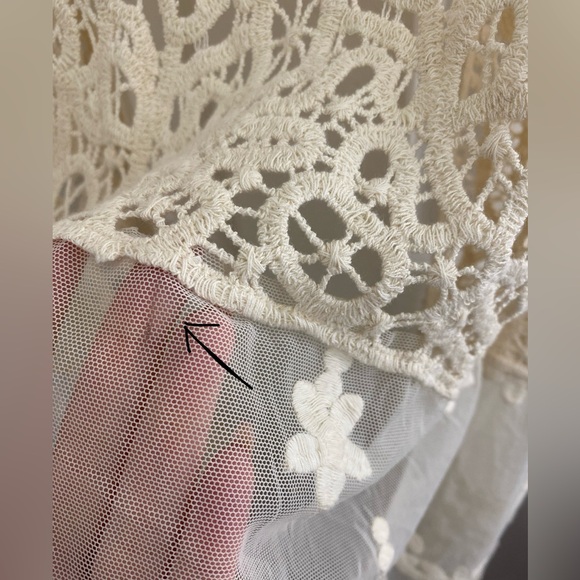 Western Cream Lace Open Vest - Picture 5 of 7